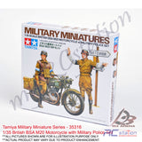 Tamiya Scale Models #35316 - 1/35 British BSA M20 Motorcycle with Military Police Set | Military Collection Series