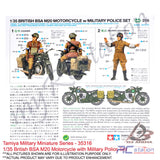 Tamiya Scale Models #35316 - 1/35 British BSA M20 Motorcycle with Military Police Set | Military Collection Series