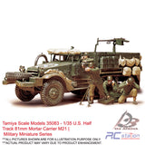 Tamiya Scale Models #35083 - 1/35 U.S. Half Track 81mm Mortar Carrier M21 | Military Miniature Series
