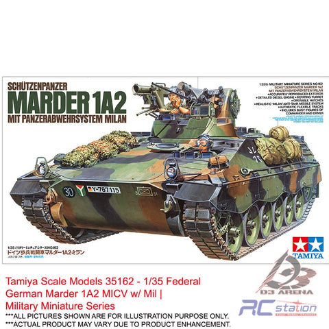 Tamiya Scale Models #35162 - 1/35 Federal German Marder 1A2 MICV w/ Mil | Military Miniature Series