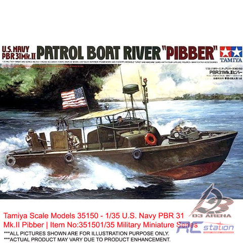 Tamiya Scale Models #35150 - 1/35 U.S. Navy PBR 31 Mk.II Pibber | Item No:351501/35 Military Miniature Series