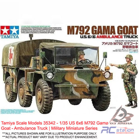 Tamiya Scale Models #35342 - 1/35 US 6x6 M792 Gama Goat - Ambulance Truck | Military Miniature Series
