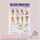 Tamiya Scale Models #35343 - 1/35 German Africa Corps Luftwaffe Artillery Figure Set | Military Miniature Series