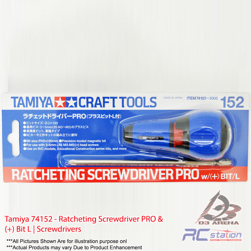 Tamiya 74152 Ratcheting Screwdriver Pro With PH2 Bit (100mm