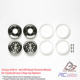 Tamiya #54414 - 4x4 Off-Road Chrome Wheels for Toyota Bruiser | Hop-Up Options