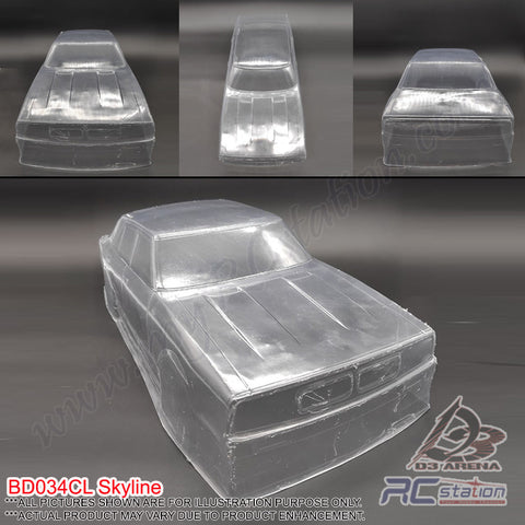 PVC 1/10 Clear Body Shell - Skyline W:188 WB:255 - BD034CL