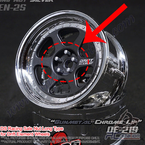 DS Racing Scale Nut Long Type for Drift Element Wheels
