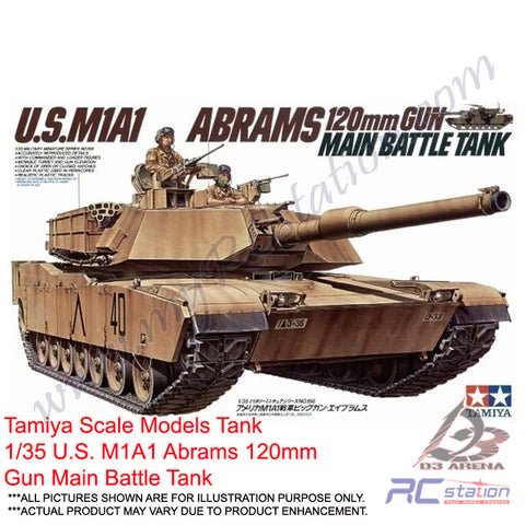 Tamiya Scale Models Tank #35156 - 1/35 U.S. M1A1 Abrams 120mm Gun Main Battle Tank [35156]