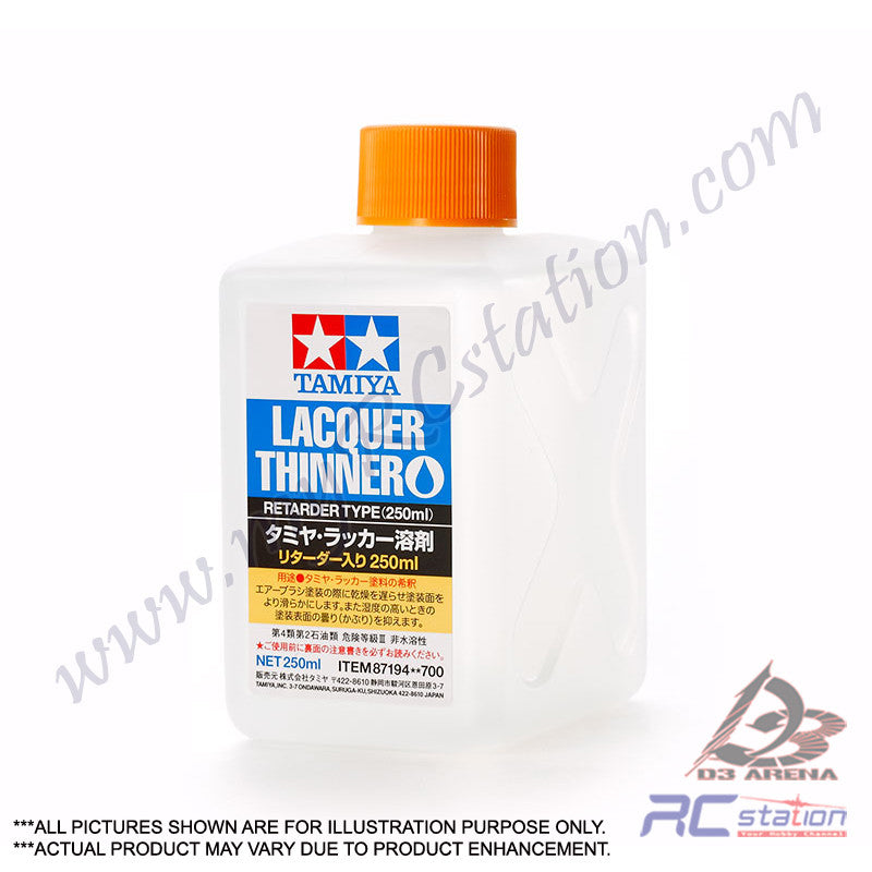 Tamiya Thinner #87194 - Tamiya Lacquer Thinner (Retarder Type) (250ml) – RC  Station & D3 Arena, Malaysia (wholesale only)