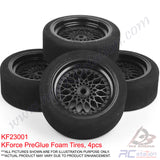 KForce 1/10 PreGlue Foam Tires Sponge Tires, 4pcs For On Road 3mm Offset Fit with 12mm Wheel adaptor