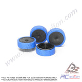 Tamiya #95369 - Hard Large Diameter Low Profile Blue Tires & Black Carbon Wheels [95369]