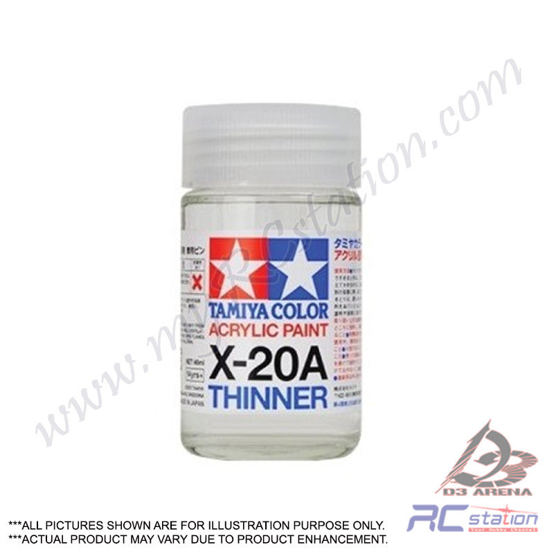 Tamiya 81030 Acrylic/Poly Paint Thinner, X-20A, 46ml - Small