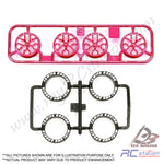 Tamiya #95529 - Lo-Pro Tire & Pink Plated Wheel Y Spoke [95529]