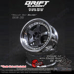 DS Racing #DE-020 - Drift Element Wheel - Adj. Offset (2) / Gun Metal Face Chrome Lip with Black Rivets