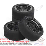 KForce 1/10 PreGlue Foam Tires Sponge Tires, 4pcs For On Road 3mm Offset Fit with 12mm Wheel adaptor