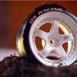 DS Racing #DE-003 - Drift Element Wheel Rim - Adjustable Offset (2pcs) / Triple White with Silver Rivets