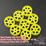 Yeah Racing #WL-0145FYW - Yeah Racing Plastic Narrow Rim Set (Offset 0+1 +2 +3) Florescent Yellow For 1/28 AWD Mini-Z