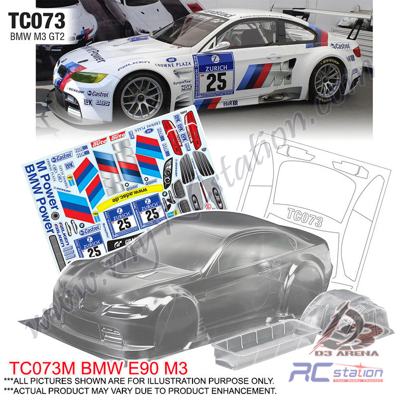 TeamC Racing 1/10 Clear Body Shell TC073 BMW E90 M3 GT2 (Width