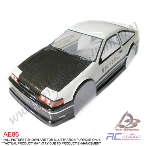 1/10 Painted PVC On Road Drift Car Body Shell RC Racing Accessories Initial D AE86, 190mm