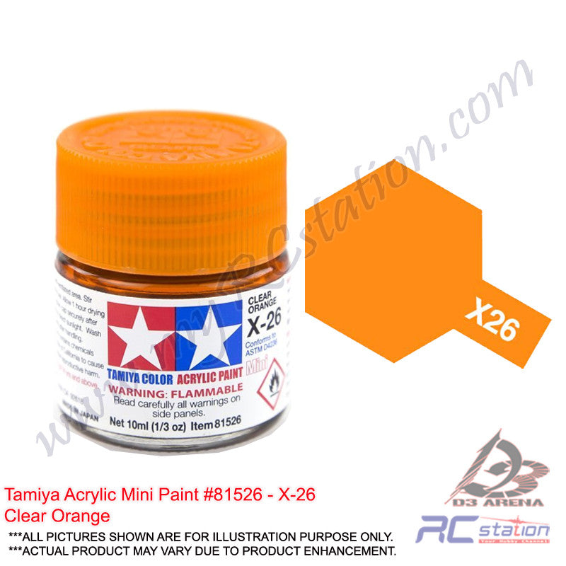 Tamiya Acrylic Model Paints: Clear Orange (X-26)