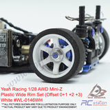 Yeah Racing #WL-0146WH - Yeah Racing Plastic Wide Rim Set (Offset 0 +1+2 +3) White For 1/28 AWD Mini-Z