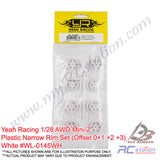 Yeah Racing #WL-0145WH - Yeah Racing Plastic Narrow Rim Set (Offset 0+1 +2 +3) White For 1/28 AWD Mini-Z