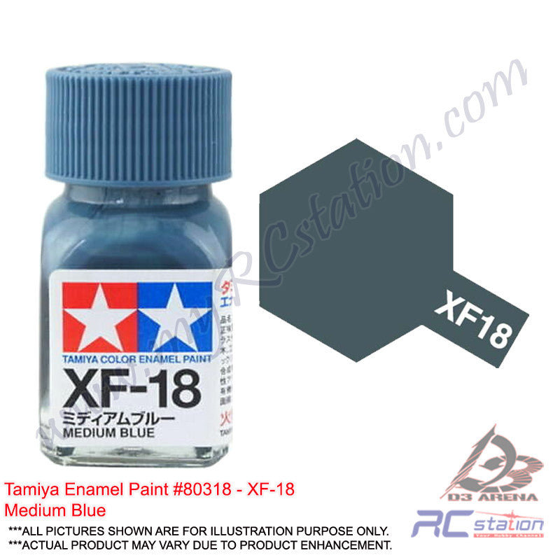 Tamiya Enamel XF 18 Medium Blue Paint Flat RC Station D3 Arena Malaysia wholesale only