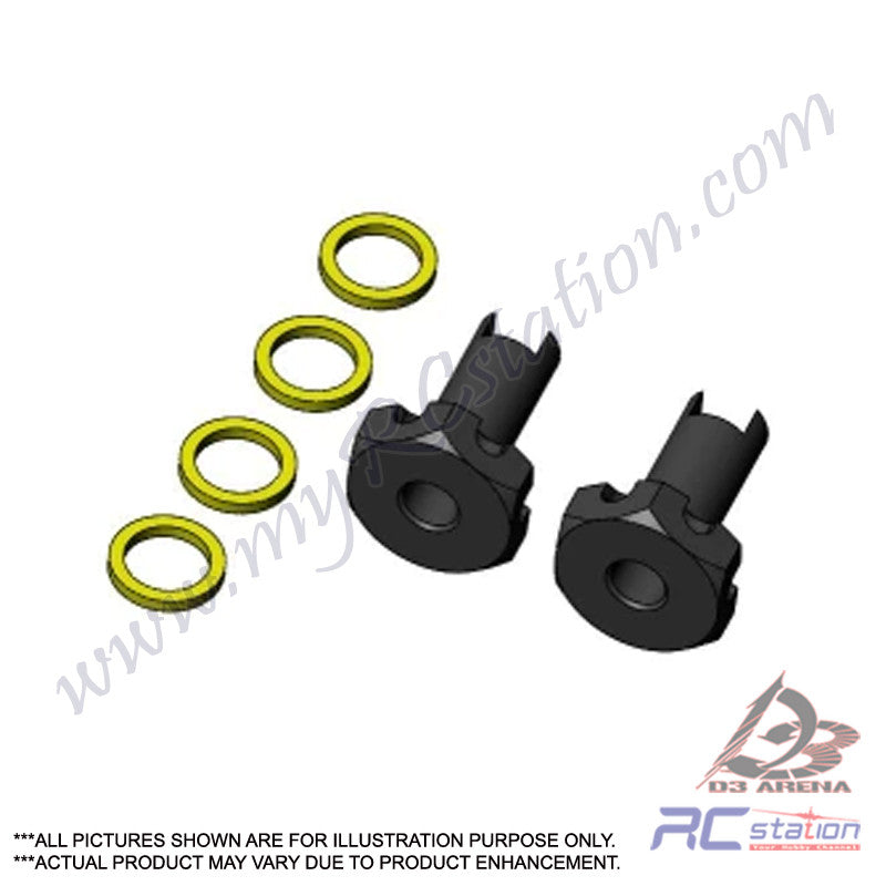 3Racing Alum. Front Wheel Hub +2mm Adjustable 3Racing Alum. Front Wheel Hub +2mm Adjustable
