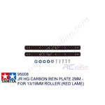 Tamiya #95008 - JR HG Carbon Rein Plate 2mm - for 13/19mm Roller (Red Lame) [95008]