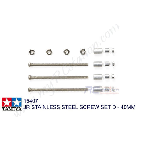 Tamiya #15407 - JR Stainless Steel Screw Set D- 40mm [15407]