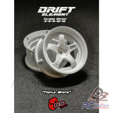 DS Racing Drift Element I Wheel Rim - Adjustable Offset (2pcs) White