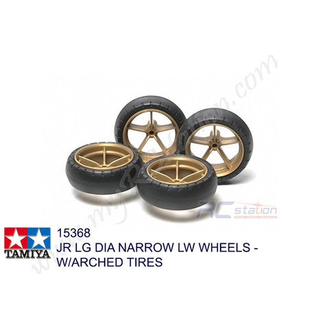 Tamiya #15368 - Large Diameter Narrow Lightweight Wheels w/Arched Tires [15368]