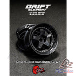 DS Racing #DE-006 - Drift Element Wheel Rim - Adjustable Offset (2pcs) / Triple Black with Silver Rivets