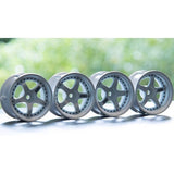DS Racing #DE-002 - Drift Element Wheel Rim - Adjustable Offset (2pcs) / Triple White with Black Rivets