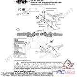 Yeah Racing #TATT-009BU - Yeah Racing Aluminum Track Width Adjustable Front Lower Suspension Arm for TATT-S03 (Tamiya TT02 RWD) Blue
