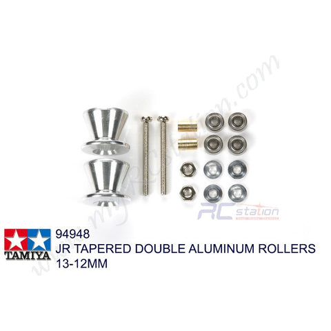 Tamiya #94948 - JR Tapered Double W Alumiun Rollers 13-12mm [94948]