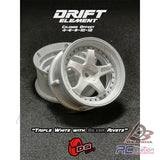 DS Racing Drift Element I Wheel Rim - Adjustable Offset (2pcs) White