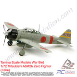 Tamiya Scale Models War Bird #60780 - 1/72 Mitsubishi A6M2b Zero Fighter (Zeke) [60780]