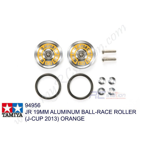 Tamiya #94956 - JR 19mm Aluminum Ball-Race Roller - J-Cup 2013 (Orange) [94956]