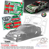 TeamC Racing 1/10 Clear Body Shell TC055 Alfa Romeo 155 V6 TI (Width 190mm, WheelBase 258mm)