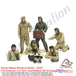 Tamiya Scale Models #35347 - 1/35 American U.S Tank Crew/Soldiers Set (European Theater) | Military Collection Series