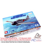 Tamiya Scale Models #60784 - 1/72 Mitsubishi A6M3 Zero Fighter Model 32 (Hamp) | War Bird Collection