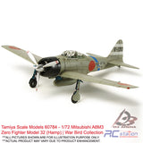 Tamiya Scale Models #60784 - 1/72 Mitsubishi A6M3 Zero Fighter Model 32 (Hamp) | War Bird Collection