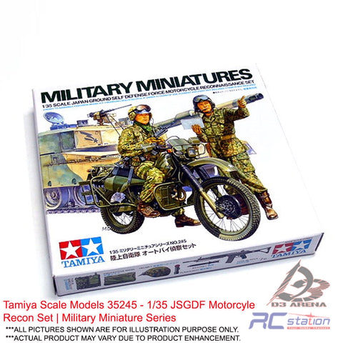 Tamiya Scale Models #35245 - 1/35 JSGDF Motorcyle Recon Set | Military Miniature Series