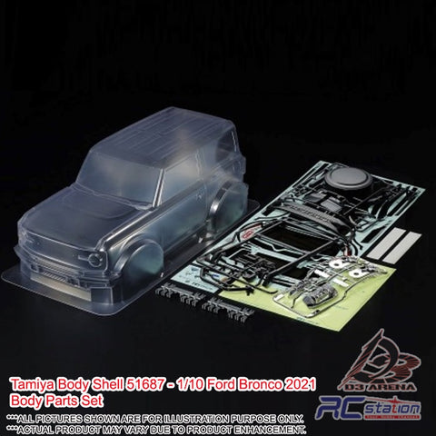 Tamiya 1/10 Body Shell #51687 -  Ford Bronco 2021 Body Parts Set