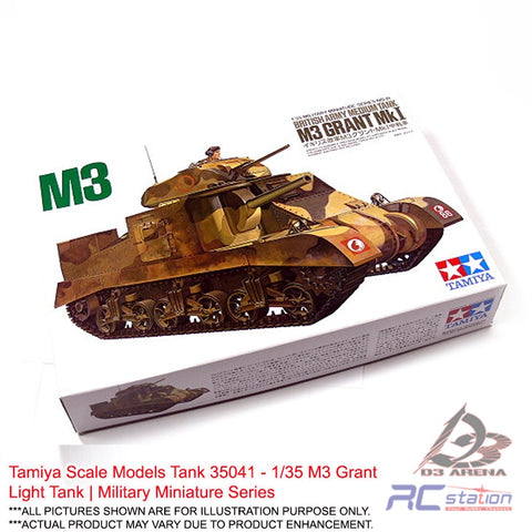 Tamiya Scale Models Tank #35041 - 1/35 M3 Grant Light Tank | Military Miniature Series