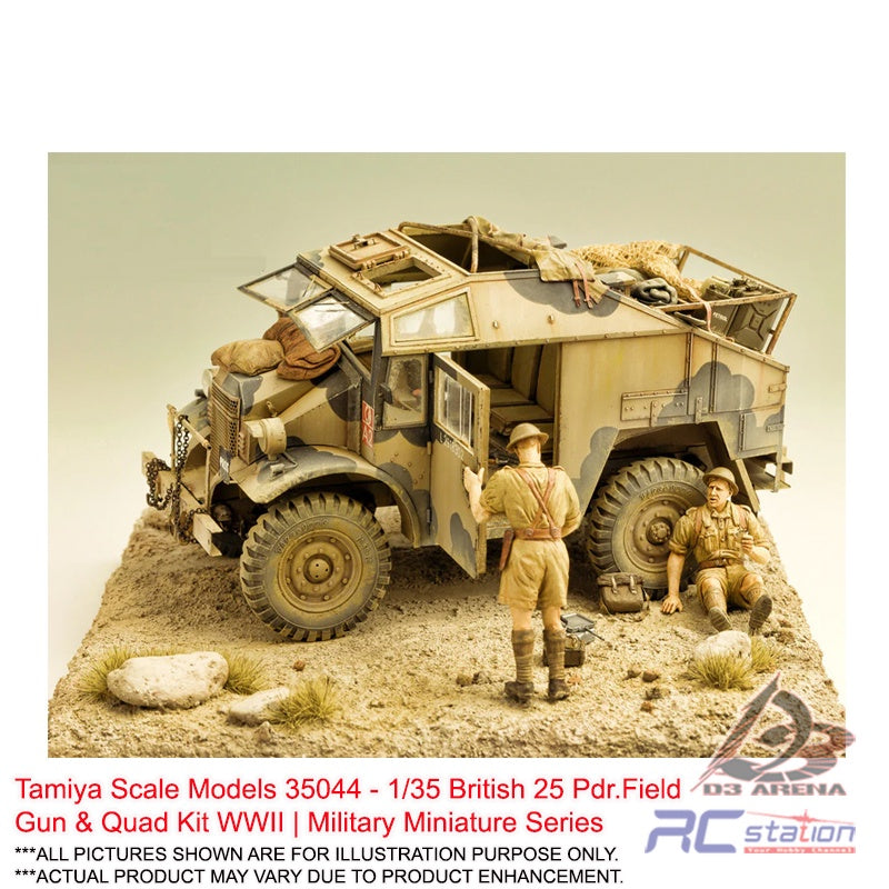 Tamiya Scale Models #35044 - 1/35 British 25 Pdr.Field Gun & Quad Kit ...