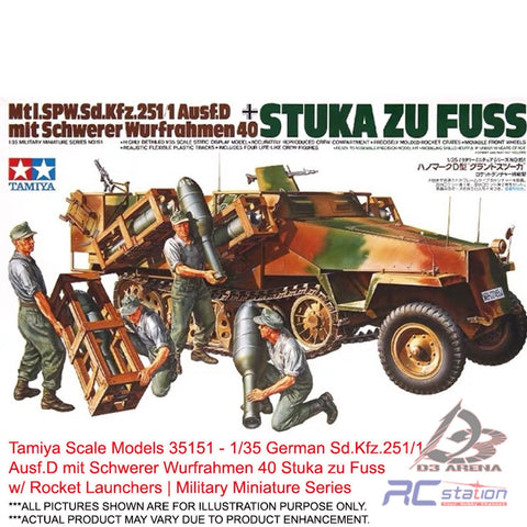 Tamiya #35151 - 1/35 German Sd.Kfz.251/1 Ausf.D mit Schwerer Wurfrahmen 40 Stuka zu Fuss w/ Rocket Launchers