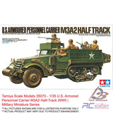 Tamiya Scale Models #35070 - 1/35 U.S. Armored Personnel Carrier M3A2 Half-Track WWII | Military Miniature Series