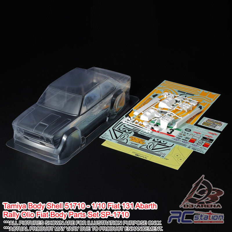 Tamiya Body Shell #51710 - 1/10 Fiat 131 Abarth Rally Olio Fiat Body P ...